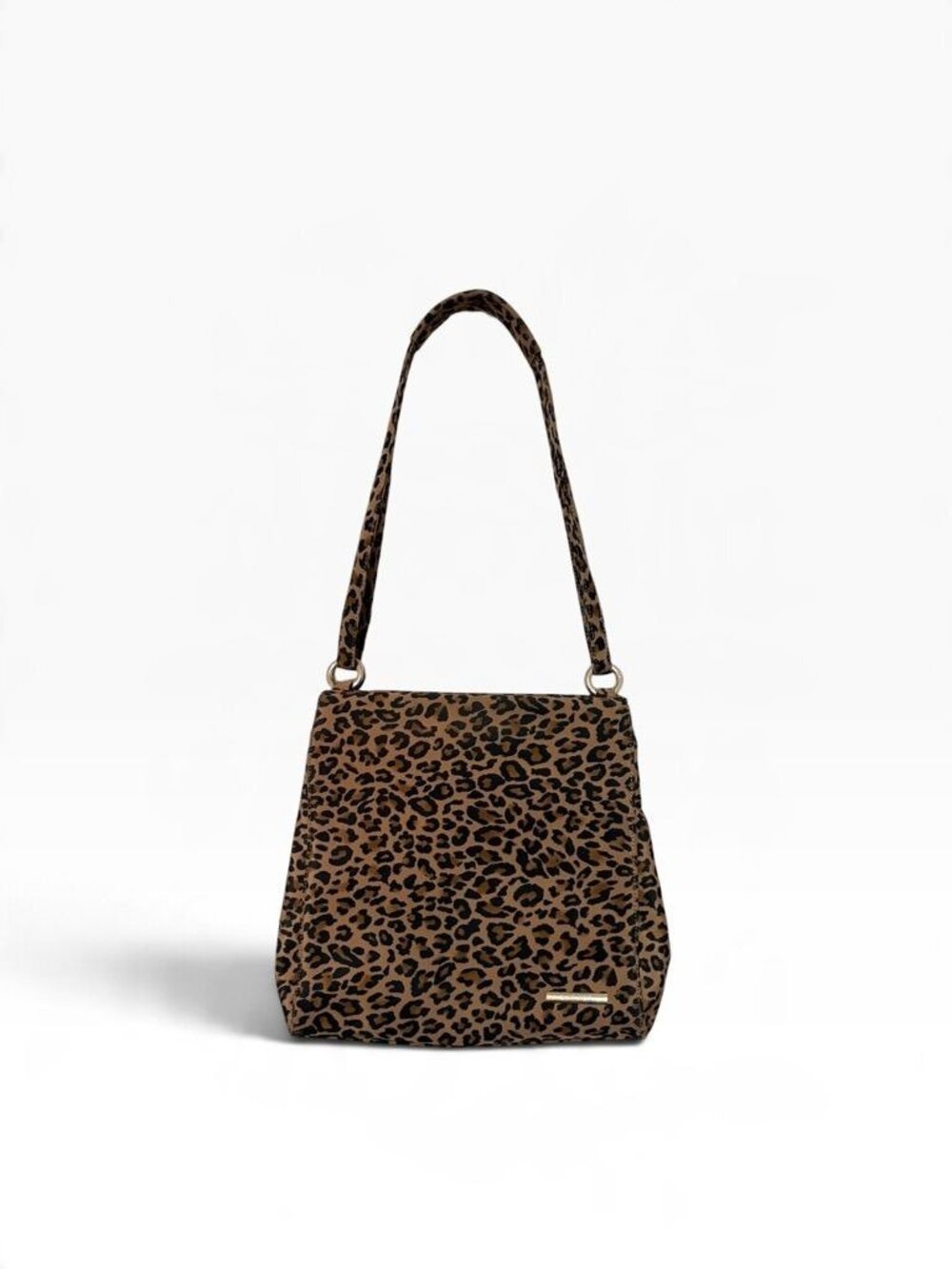 Vintage 2000s Leopard Nylon Shoulder Bag Purse Nine West Y2k Retro Trend EUc